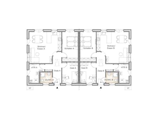 Massivhaus Doppelhaus 75 von Kähler Massivhaus Schlüsselfertig ab 229245€, Bungalow Grundriss 1