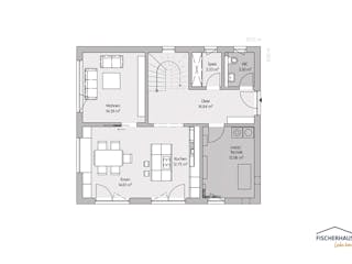 Fertighaus Klassisch 148 (Seegarten) von FischerHaus, Satteldach-Klassiker Grundriss 1