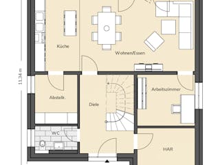 Massivhaus Stadtvilla 260 von BRALE Bau Schlüsselfertig ab 399500€, Stadtvilla Grundriss 1
