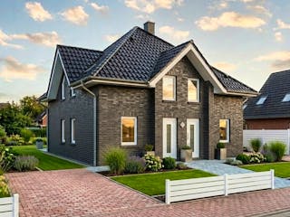 Massivhaus Stadtvilla 114 von AMR-Wohnbau Schlüsselfertig ab 310000€, Stadtvilla Außenansicht 1
