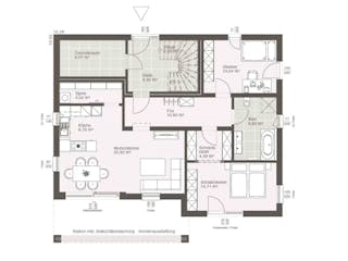 Fertighaus ELK Duo 217 von ELK, Stadtvilla Grundriss 1