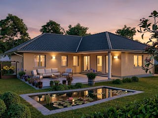 Massivhaus Drigge 143 von TIMOWA Massivhäuser Schlüsselfertig ab 339900€, Bungalow Außenansicht 2