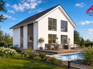 Massivhaus Trendhaus  Junge Familie 135 und  Keller mit LIAPLAN gebaut von Mein Haus Bausysteme, Außenansicht 5