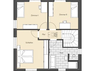 Massivhaus Stadtvilla 210 von BRALE Bau, Stadtvilla Grundriss 2