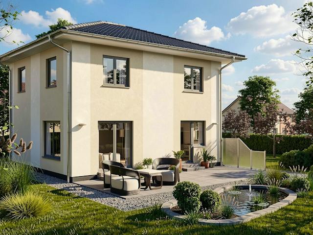 Massivhaus Stadthaus 124 von TIMOWA Massivhäuser Schlüsselfertig ab 273900€, Stadtvilla Außenansicht 1