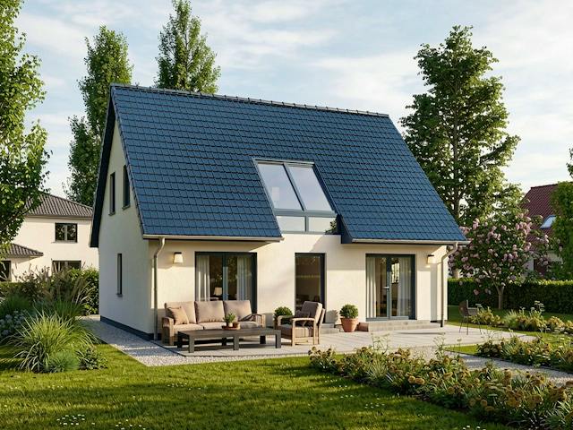 Massivhaus Güstrow von TIMOWA Massivhäuser Schlüsselfertig ab 312900€, Satteldach-Klassiker Außenansicht 1