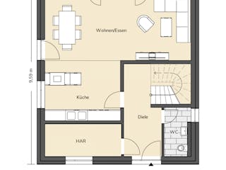 Massivhaus Stadtvilla 210 von BRALE Bau, Stadtvilla Grundriss 1