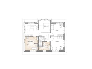 Massivhaus GIEBELHAUS 185 von Kähler Massivhaus Schlüsselfertig ab 444770€, Satteldach-Klassiker Grundriss 1