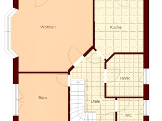 Massivhaus Nienhagen von TIMOWA Massivhäuser Schlüsselfertig ab 281900€, Satteldach-Klassiker Grundriss 1