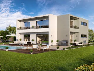 Fertighaus Kubus 0-278 von BoHolz Haus Schlüsselfertig ab 691866€, Cubushaus Außenansicht 1