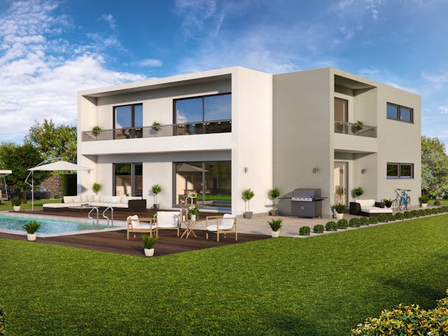 Fertighaus Kubus 0-278 von BoHolz Haus Schlüsselfertig ab 691866€, Cubushaus Außenansicht 1