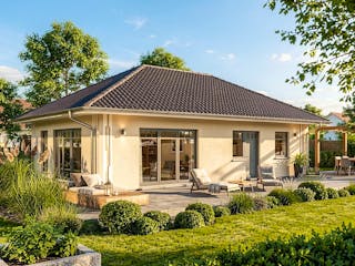 Massivhaus Sellin 99 von TIMOWA Massivhäuser Schlüsselfertig ab 249900€, Bungalow Außenansicht 1