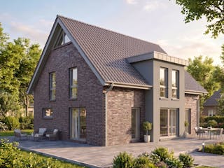 Massivhaus Friesengiebel 154 von AMR-Wohnbau Schlüsselfertig ab 338000€, Satteldach-Klassiker Außenansicht 3