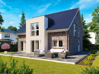 Massivhaus GIEBELHAUS 165 von Kähler Massivhaus Schlüsselfertig ab 418260€, Satteldach-Klassiker Außenansicht 1