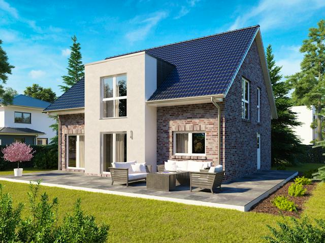 Massivhaus GIEBELHAUS 165 von Kähler Massivhaus Schlüsselfertig ab 418260€, Satteldach-Klassiker Außenansicht 1