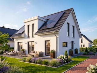 Massivhaus Friesengiebel 171 von AMR-Wohnbau Schlüsselfertig ab 352000€, Satteldach-Klassiker Außenansicht 2