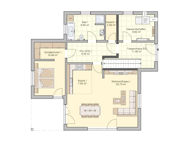 Fertighaus Junto 222 von Fingerhut Haus Schlüsselfertig ab 635208€, Cubushaus Grundriss 1