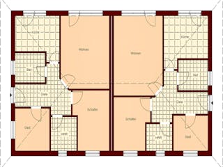 Massivhaus Wendorf von TIMOWA Massivhäuser Schlüsselfertig ab 396900€, Bungalow Grundriss 1