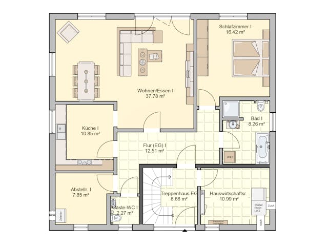 Fertighaus Junto 225 von Fingerhut Haus Schlüsselfertig ab 627796€, Satteldach-Klassiker Grundriss 1