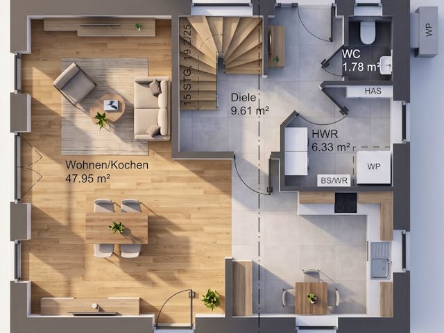 Massivhaus Satteldach 131 von AMR-Wohnbau Schlüsselfertig ab 291000€, Satteldach-Klassiker Grundriss 1