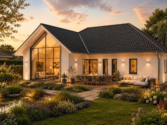 Massivhaus Thiessow von TIMOWA Massivhäuser Schlüsselfertig ab 347900€, Bungalow Außenansicht 1