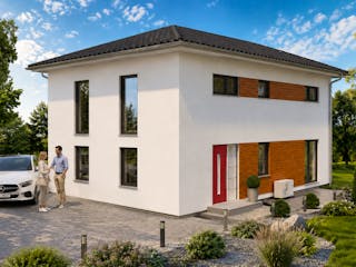 Fertighaus Stadtvilla Modern 160 W von Mein Haus Bausysteme, Stadtvilla Außenansicht 3