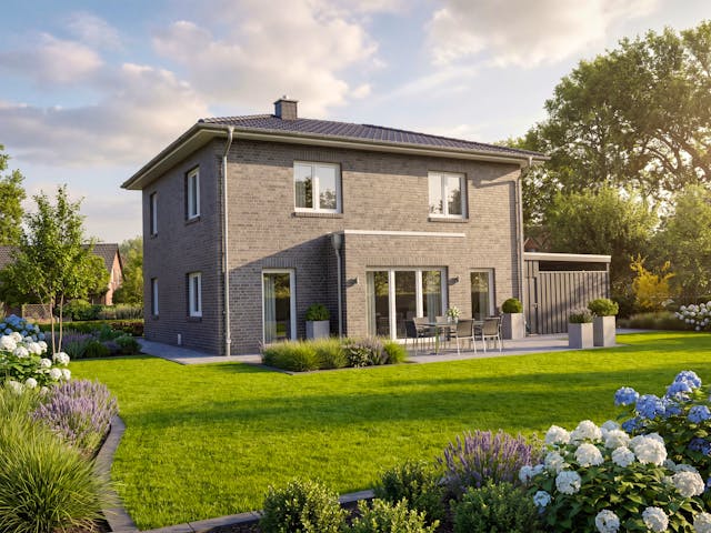 Massivhaus Stadtvilla 118 von AMR-Wohnbau Schlüsselfertig ab 327000€, Stadtvilla Außenansicht 1