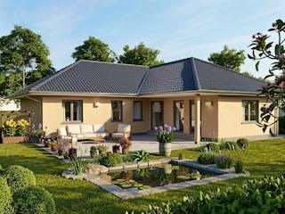 Massivhaus Drigge 143 von TIMOWA Massivhäuser Schlüsselfertig ab 339900€, Bungalow Außenansicht 1