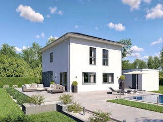 Fertighaus Madrid - Stadtvilla von Fingerhut Haus Schlüsselfertig ab 397496€, Stadtvilla Außenansicht 2