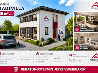 Massivhaus Stadtvilla 155 von Mein Haus Bausysteme, Stadtvilla Außenansicht 1