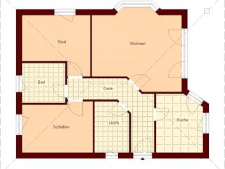 Massivhaus Baabe I von TIMOWA Massivhäuser Schlüsselfertig ab 217900€, Bungalow Grundriss 1