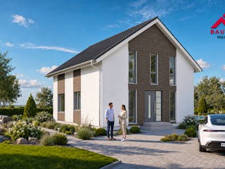 Massivhaus Trendhaus  Junge Familie 135 und  Keller mit LIAPLAN gebaut von Mein Haus Bausysteme, Außenansicht 4