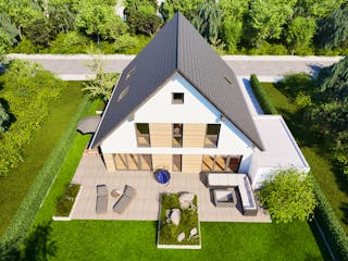 Massivhaus Entwurf NB174 von FAVORIT Massivhaus, Satteldach-Klassiker Außenansicht 11