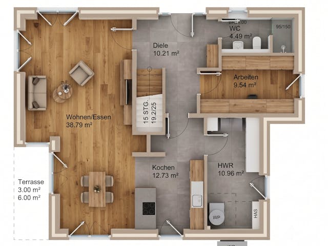 Massivhaus Stadtvilla 180 von AMR-Wohnbau Schlüsselfertig ab 404000€, Stadtvilla Grundriss 1