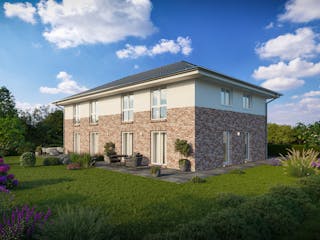 Massivhaus DOPPELHAUS 130 von Kähler Massivhaus Schlüsselfertig ab 323130€, Stadtvilla Außenansicht 1