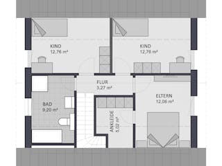Massivhaus Entwurf NB126 von FAVORIT Massivhaus Schlüsselfertig ab 309848€, Satteldach-Klassiker Grundriss 1