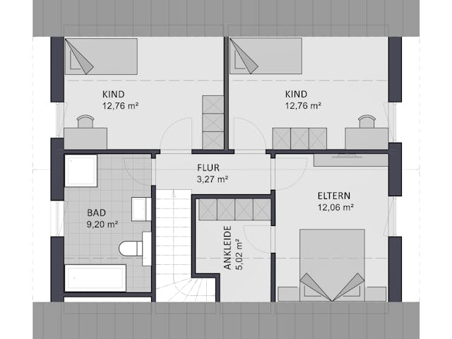 Massivhaus Entwurf NB126 von FAVORIT Massivhaus Schlüsselfertig ab 309848€, Satteldach-Klassiker Grundriss 1