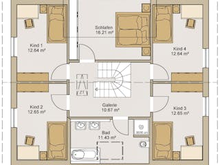 Fertighaus Einfamilienhaus 35-181-150 von BoHolz Haus Schlüsselfertig ab 504018€, Satteldach-Klassiker Grundriss 2
