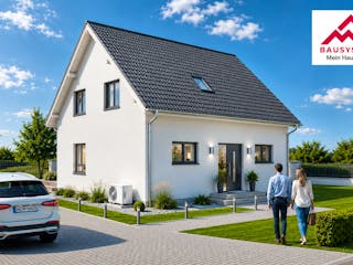 Massivhaus Trendhaus Familienglück 133 m² mit LIAPLAN gebaut von Mein Haus Bausysteme, Satteldach-Klassiker Außenansicht 2
