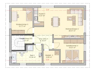 Fertighaus Junto 167 von Fingerhut Haus Schlüsselfertig ab 523164€, Satteldach-Klassiker Grundriss 2