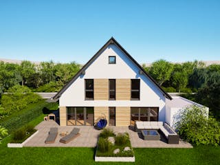 Massivhaus Entwurf NB174 von FAVORIT Massivhaus, Satteldach-Klassiker Außenansicht 2