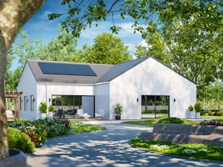 Massivhaus Bungalow 360 von BRALE Bau, Bungalow Außenansicht 1