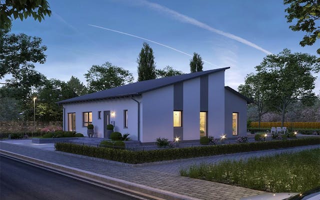 Bungalow mit versetztem Pultdach von massa haus