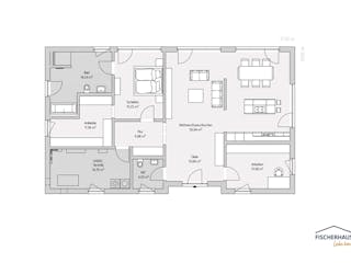Fertighaus Bungalow 142 von FischerHaus, Bungalow Grundriss 1