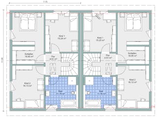 Fertighaus Bestseller Twin von BoHolz Haus Schlüsselfertig ab 380115€, Satteldach-Klassiker Grundriss 2