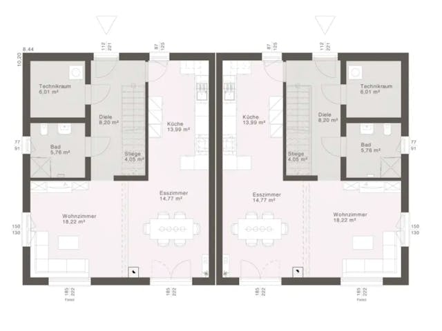 Fertighaus ELK Duo 143 von ELK, Stadtvilla Grundriss 1