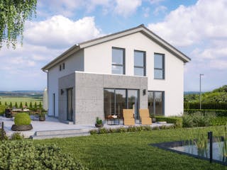 Fertighaus Einfamilienhaus 22-162-190 von BoHolz Haus Schlüsselfertig ab 492326€, Satteldach-Klassiker Außenansicht 2