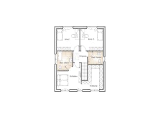 Massivhaus STADTVILLA 160 von Kähler Massivhaus Schlüsselfertig ab 403530€, Stadtvilla Grundriss 2