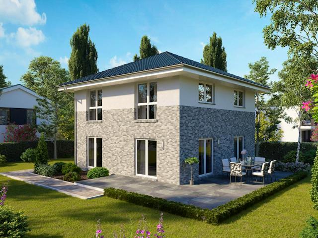 Massivhaus STADTVILLA 140 von Kähler Massivhaus Schlüsselfertig ab 363410€, Stadtvilla Außenansicht 1