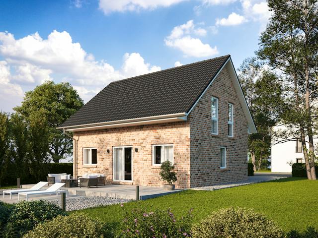 Massivhaus EINFAMILIENHAUS 110 von Kähler Massivhaus Schlüsselfertig ab 334530€, Satteldach-Klassiker Außenansicht 1